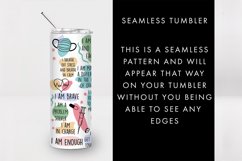 20oz Seamless Nurse Affirmations Skinny Tumbler SVG PNG Product Image 2