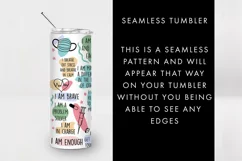 20oz Seamless Nurse Affirmations Skinny Tumbler SVG PNG Product Image 2