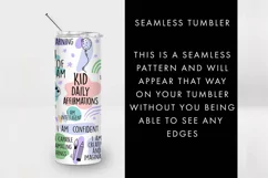 20oz Seamless Kid Affirmations Skinny Tumbler SVG PNG Product Image 2