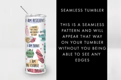 20oz Seamless Teacher Affirmations Skinny Tumbler SVG PNG Product Image 2