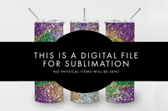 20oz Seamless Mardi Gras Glittery Skinny Tumbler PNG Product Image 3