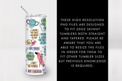 20oz Seamless Nurse Affirmations Skinny Tumbler SVG PNG Product Image 4
