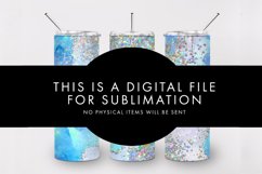 20oz Ice Blue Winter Agate Glitter Tumbler Sublimation PNG Product Image 4