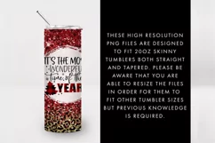 20oz Seamless Christmas Glitter Skinny Tumbler Sublimation Product Image 4