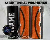 Add Text Basketball Ball Tumbler Sublimation Design PNG Product Image 5