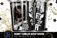 Add Photo Cheer Tumbler Sublimation, Black White Cheerleader Product Image 1