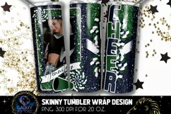 Add Photo Cheer Tumbler Sublimation, Blue Green Cheerleader Product Image 1