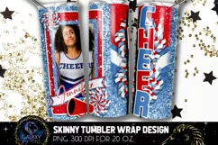 Add Photo Cheer Tumbler Sublimation, Blue Red Cheerleader Product Image 1