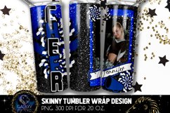 Add Photo Cheer Tumbler Sublimation, Black Blue Cheer Product Image 2