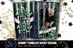 Add Photo Cheer Tumbler Sublimation, Blue Green Cheerleader Product Image 2