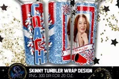Add Photo Cheer Coach Tumbler Sublimation, Blue Red Coach Product Image 2