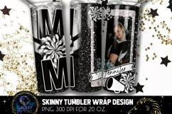 Add Photo Cheer Mom Tumbler Sublimation, Black White Cheer Product Image 2