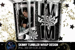 Add Photo Cheer Mom Tumbler Sublimation, Black White Cheer Product Image 1