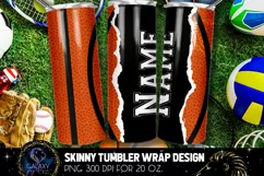 Add Text Basketball Ball Tumbler Sublimation Design PNG Product Image 2