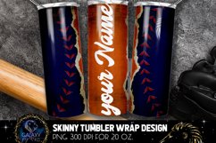 Blue Orange Baseball Tumbler Sublimation, Vintage Baseball Product Image 1