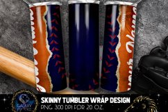 Blue Orange Baseball Tumbler Sublimation, Vintage Baseball Product Image 2