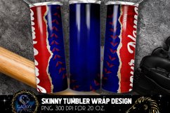 Blue Red Baseball Tumbler Sublimation, Vintage Baseball Product Image 2