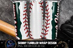 Add Tex Baseball Tumbler Sublimation, Green Baseball Product Image 2