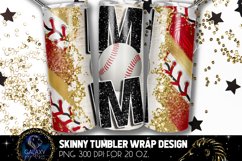 Black Baseball Mom Tumbler Design, Baseball Mom Sublimation Product Image 1