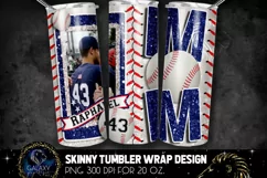 Add Photo Blue Baseball Mom Tumbler Design, Baseball Mom Product Image 1