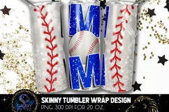 Blue Baseball Mom Tumbler Design, Baseball Mom Sublimation Product Image 1