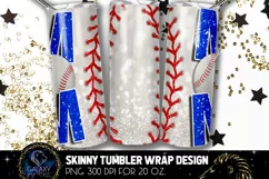 Blue Baseball Mom Tumbler Design, Baseball Mom Sublimation Product Image 2