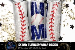 Blue Baseball Mom Tumbler Design, Baseball Mom Sublimation Product Image 1