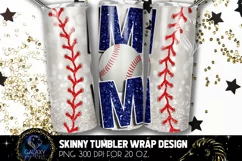 Blue Baseball Mom Tumbler Design, Baseball Mom Sublimation Product Image 1