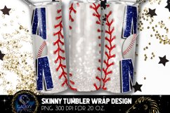 Blue Baseball Mom Tumbler Design, Baseball Mom Sublimation Product Image 2