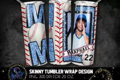 Add Photo Blue Baseball Mom Tumbler Design, Baseball Mom Product Image 2