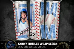 Add Photo Blue Baseball Mom Tumbler Design, Baseball Mom Product Image 1