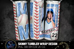 Add Photo Blue Baseball Mom Tumbler Design, Baseball Mom Product Image 2