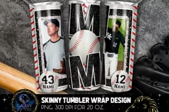 Add Photo Black Baseball Mom Tumbler Design, Brother Sibling Product Image 1