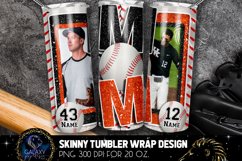 Add Photo Black Orange Baseball Mom Tumbler Design, Brothers Product Image 1