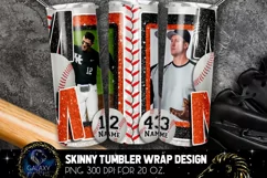 Add Photo Black Orange Baseball Mom Tumbler Design, Brothers Product Image 2
