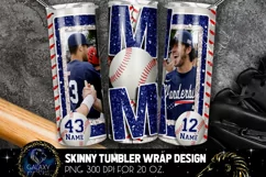 Add Photo Blue Baseball Mom Tumbler Design, brother sibling Product Image 1
