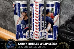 Add Photo Blue Baseball Mom Tumbler Design, brother sibling Product Image 2