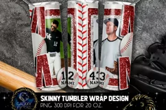 Add Photo Maroon Baseball Mom Tumbler Design, Brothers Product Image 2