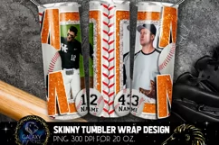 Add Photo Orange Baseball Mom Tumbler Design, Brothers Product Image 2