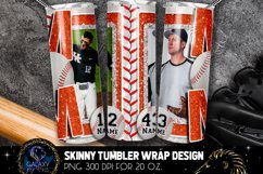 Add Photo Orange Baseball Mom Tumbler Design, Brothers Product Image 2