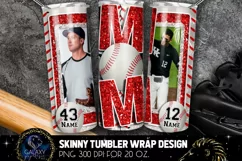 Add Photo Red Baseball Mom Tumbler Design, Brothers Product Image 1