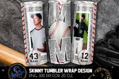 Add Photo Silver Baseball Mom Tumbler Design, Brothers Product Image 1