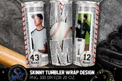 Add Photo Silver Baseball Mom Tumbler Design, Brothers Product Image 1
