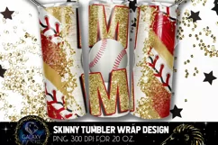 Gold Baseball Mom Tumbler Design, Baseball Mom Sublimation Product Image 1