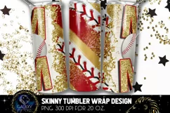 Gold Baseball Mom Tumbler Design, Baseball Mom Sublimation Product Image 2