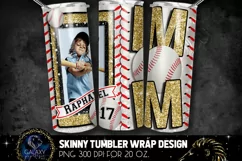 Add Photo Gold Baseball Mom Tumbler Design, Baseball Mom Product Image 1