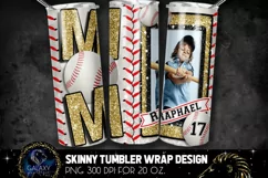 Add Photo Gold Baseball Mom Tumbler Design, Baseball Mom Product Image 2