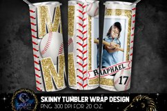 Add Photo Gold Baseball Mom Tumbler Design, Baseball Mom Product Image 2