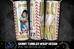 Add Photo Gold Baseball Mom Tumbler Design, Baseball Mom Product Image 1
