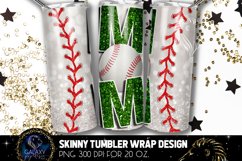 Green Baseball Mom Tumbler Design, Baseball Mom Sublimation Product Image 1